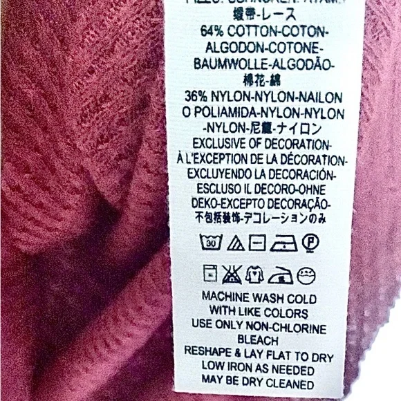 ⭐️Host Pick!⭐️FREE PEOPLE Spring Valley Waffle Knit Top In Cochineal (Pink) L/XL - Picture 10 of 10